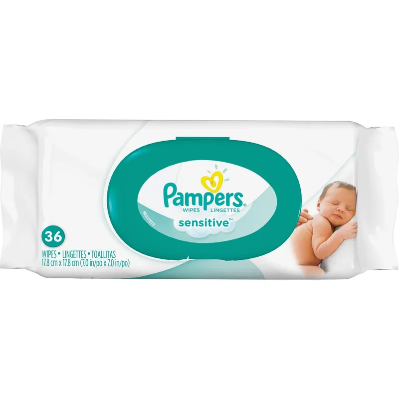 Sensitive Baby Wipes, Unscented, 6, 36/Pack