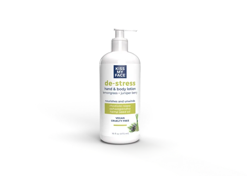De-Stress Hand & Body Lotion, Lemongrass + Juniper Berry