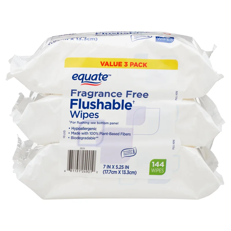 Fragrance Free Flushable Wipes