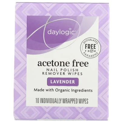 Acetone Free, Nail Polish Remover Wipes Lavender
