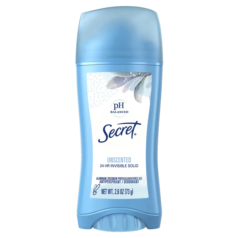 pH Balanced 24 Hr Invisible Solid Deodorant, Unscented