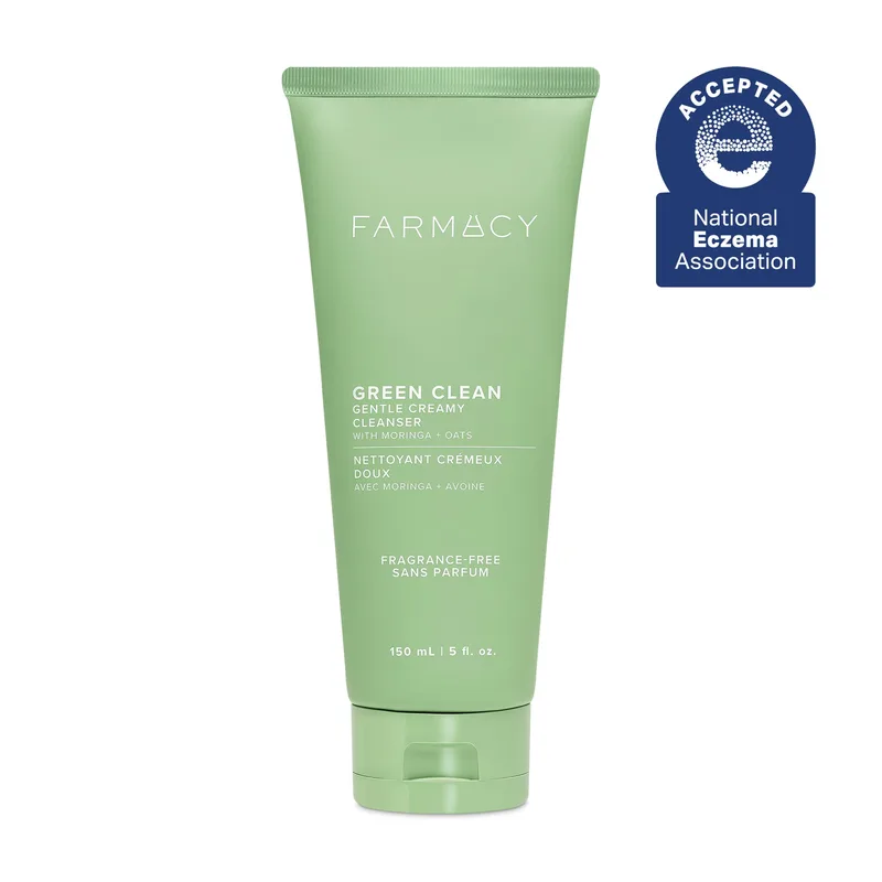 Green Clean Gentle Creamy Cleanser with Moringa + Oats, Fragrance-Free