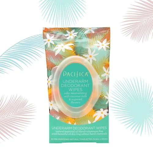 Underarm Deodorant Wipes Odor Neutralizing, Coconut Milk & Sugared Flowers (2019 formulation)