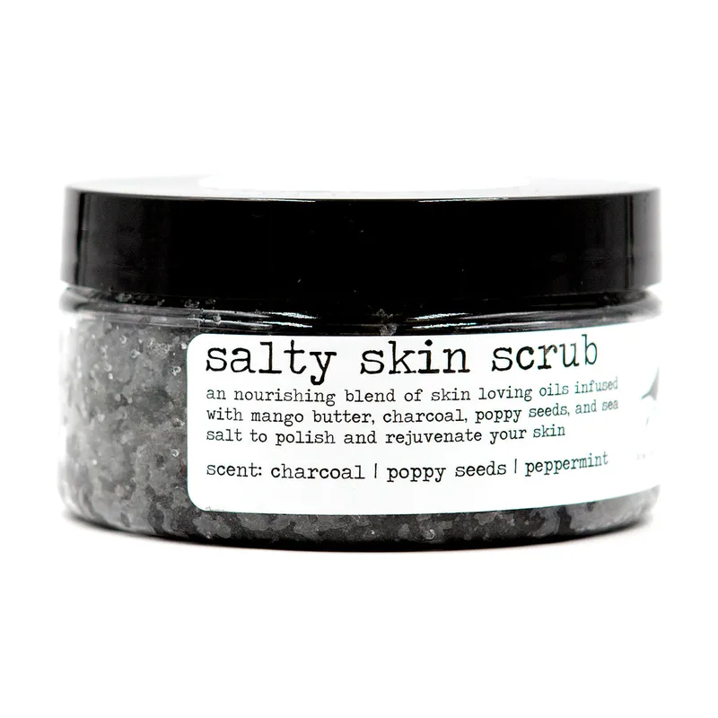 Salty Skin Scrub, Charcoal/Peppermint