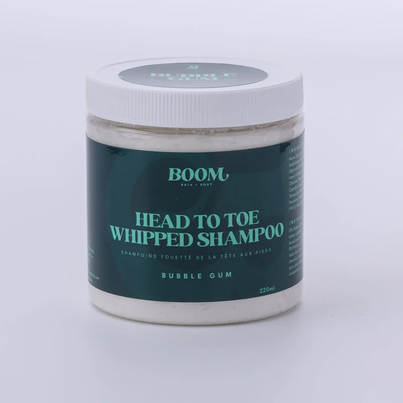 Boom Bath and Body, Head to Toe Whipped Shampoo, Bubble Gum
