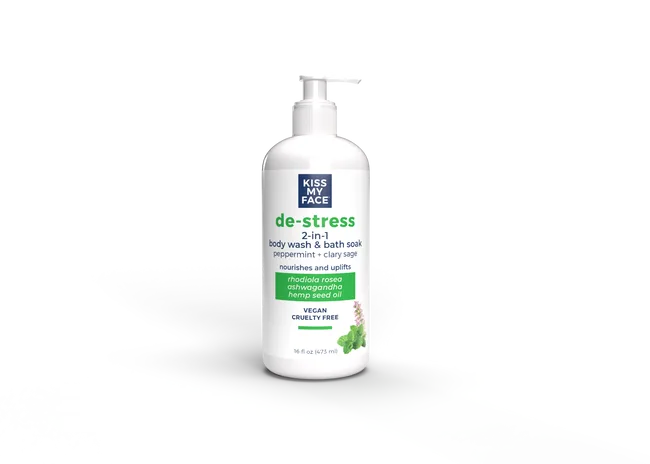 De-Stress 2-in-1 Body Wash & Bath Soak, Peppermmint + Clary Sage