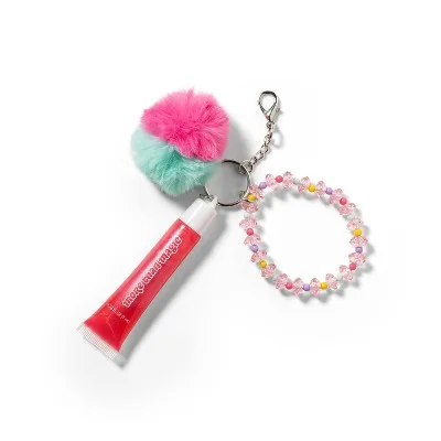 Beaded Wristlet and Pompom Lip Balm Set, Lucky You Honey Dew