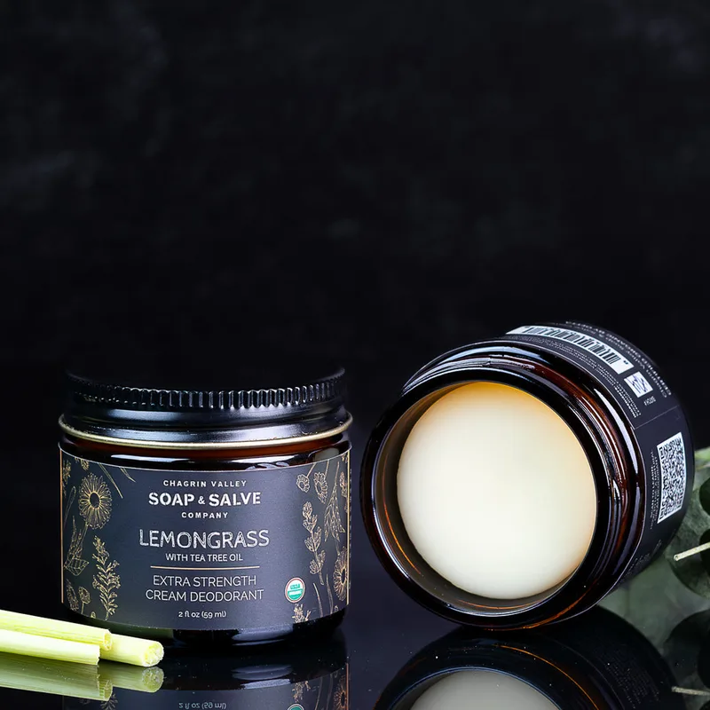 Chagrin Valley Soap and Salve Company Deodorant Cream, Extra Strength Lemongrass Tea Tree
