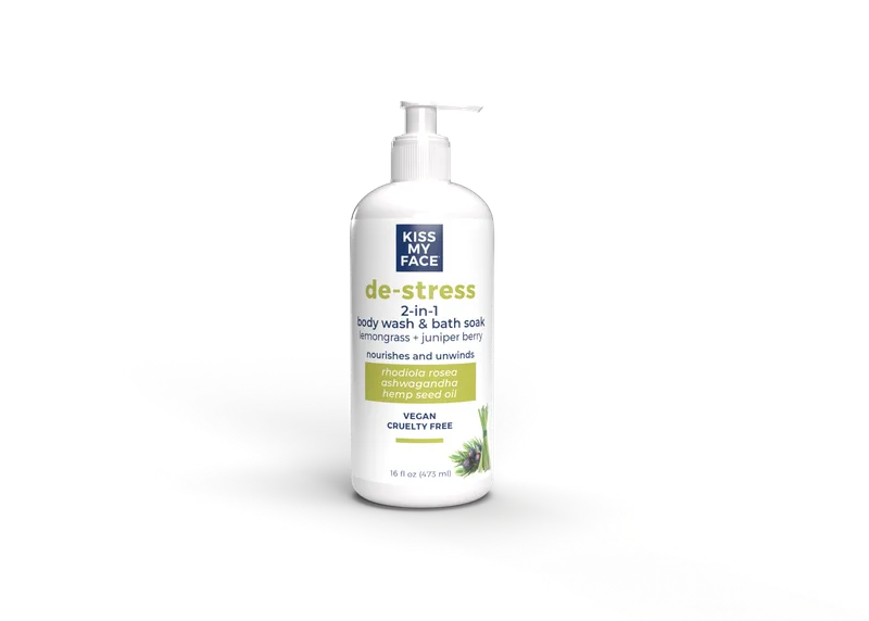 De-Stress 2-in-1 Body Wash & Bath Soak, Lemongrass + Juniper Berry