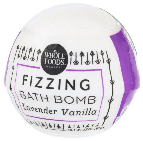 Fizzing Bath Bomb, Lavender Vanilla (2020 formulation)