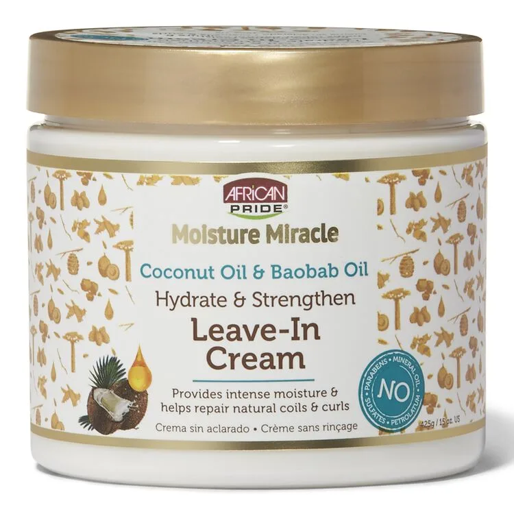 Hydrate & Strengthen Leave in Cream, Coconut Oil & Baobab Oil