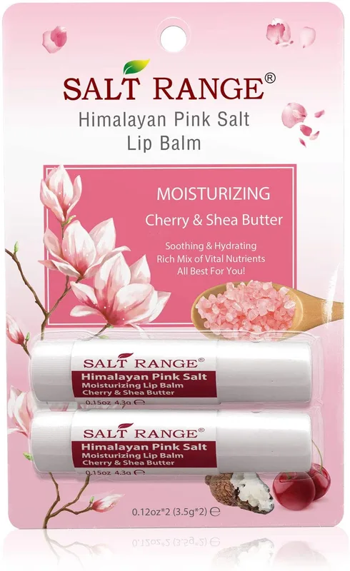 Himalayan Pink Salt Moisturizing Lip Balm, Cherry & Shea Butter