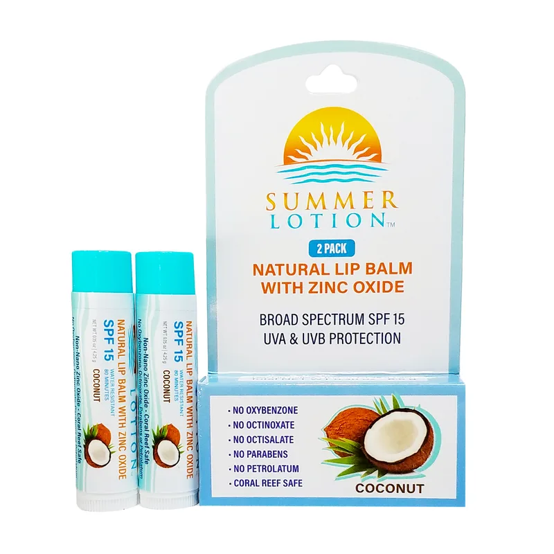 Natural Sunscreen Lip Balm, Coconut, SPF 15