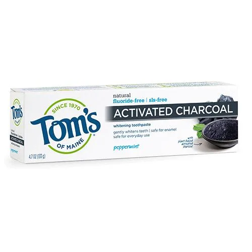 Natural Fluoride Free Activated Charcoal Whitening Toothpaste, Peppermint (2019 formulation)