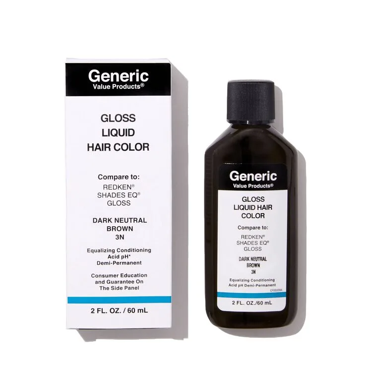 Value Products, Gloss Liquid Hair Color, Dark Neutral Brown 3N