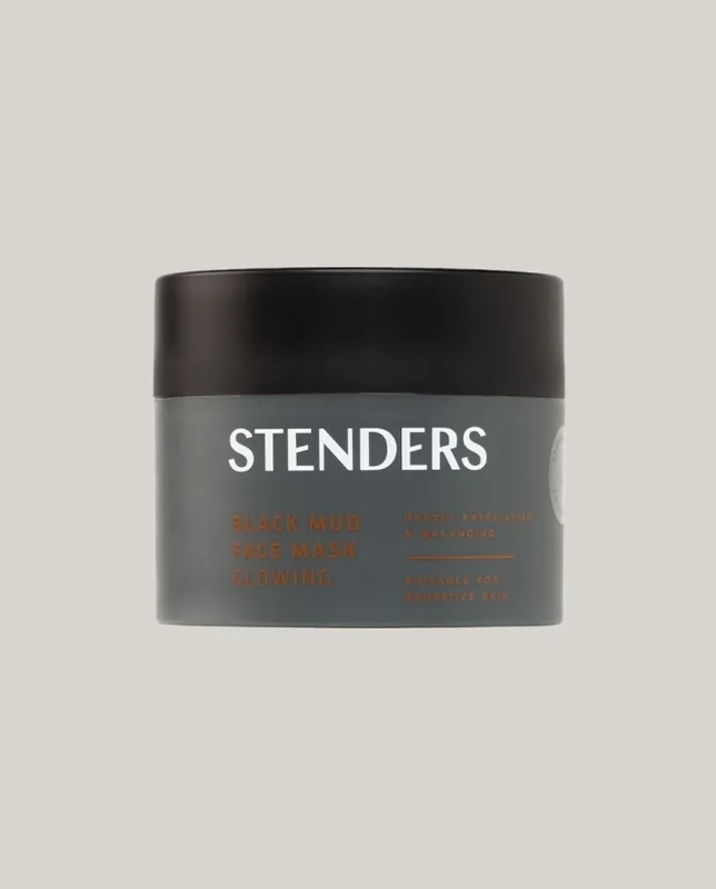 Black mud face mask, Glowing