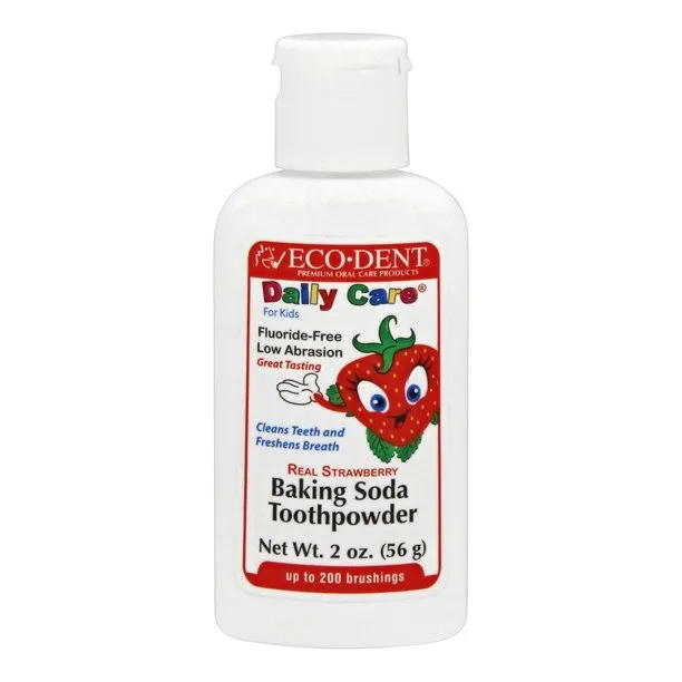 Daily Care Baking Soda Toothpowder for Kids, Real Strawberry (2020 formulation)