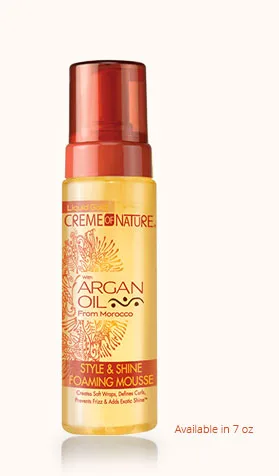 With Argan Oil Style & Shine Foaming Mousse (2019 formulation)