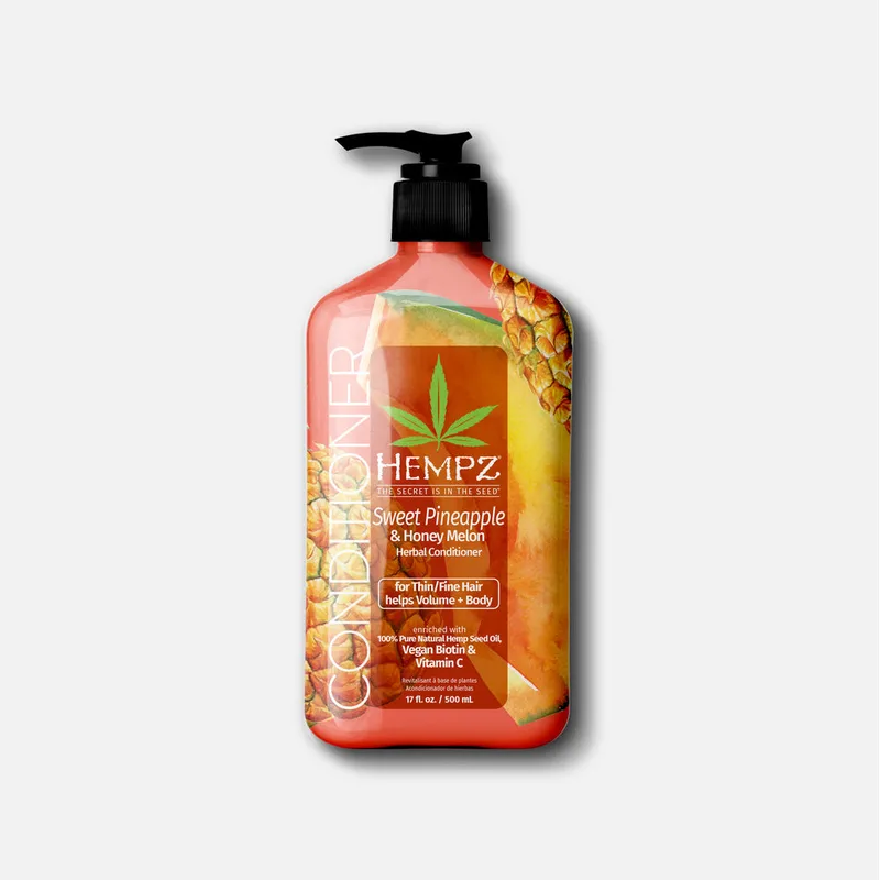 Herbal Conditioner with Vegan Biotin & Vitamin C for Thin/Fine Hair, Sweet Pineapple & Honey Melon