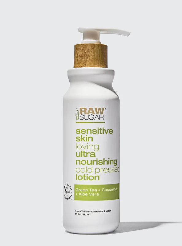 Sensitive Skin Ultra Nourishing Cold Pressed Lotion, Green Tea + Cucumber + Aloe Vera (2020 formulation)