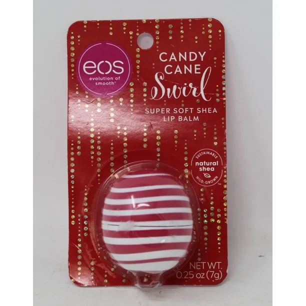 Super Soft Shea Lip Balm, Candy Cane Swirl (2020 formulation)