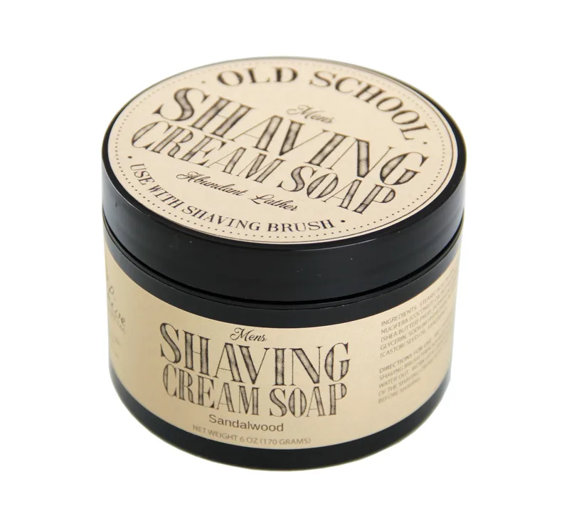 Mens Shaving Cream Soap, Sandalwood (2020 formulation)