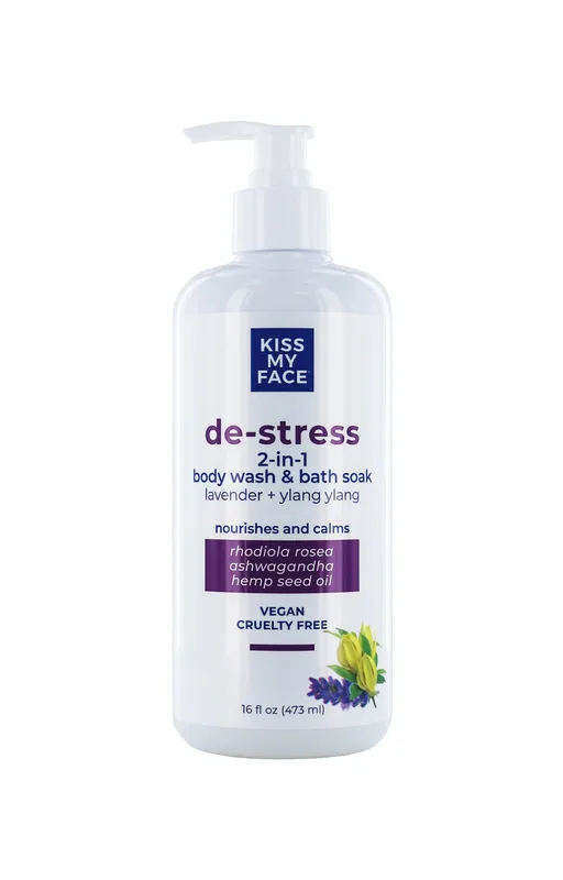 De-Stress 2-in-1 Body Wash & Bath Soak, Lavender + Ylang Ylang