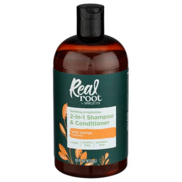 Real Root 2-in-1 Shampoo & Conditioner, wild orange fragrance