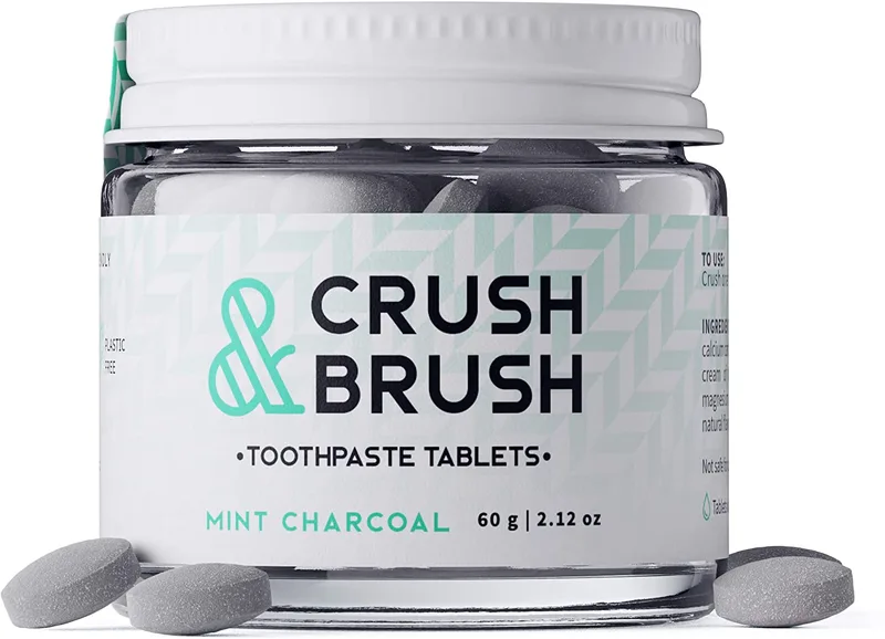 Crush & Brush Toothpaste Tablets, Mint Charcoal