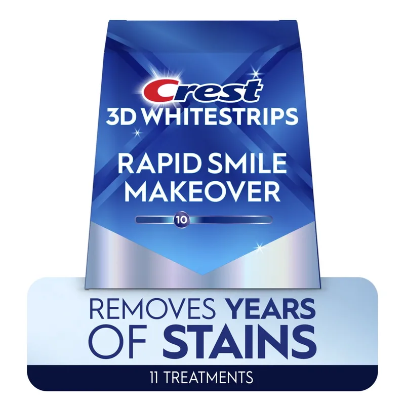 3DWhitestrips Rapid Smile Makeover at-Home Kit, 10 Levels Whiter, 11 Treatments