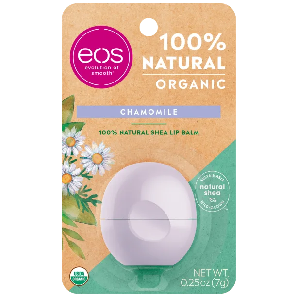 Organic 100% Natural Shea Lip Balm, Chamomile (2020 formulation)