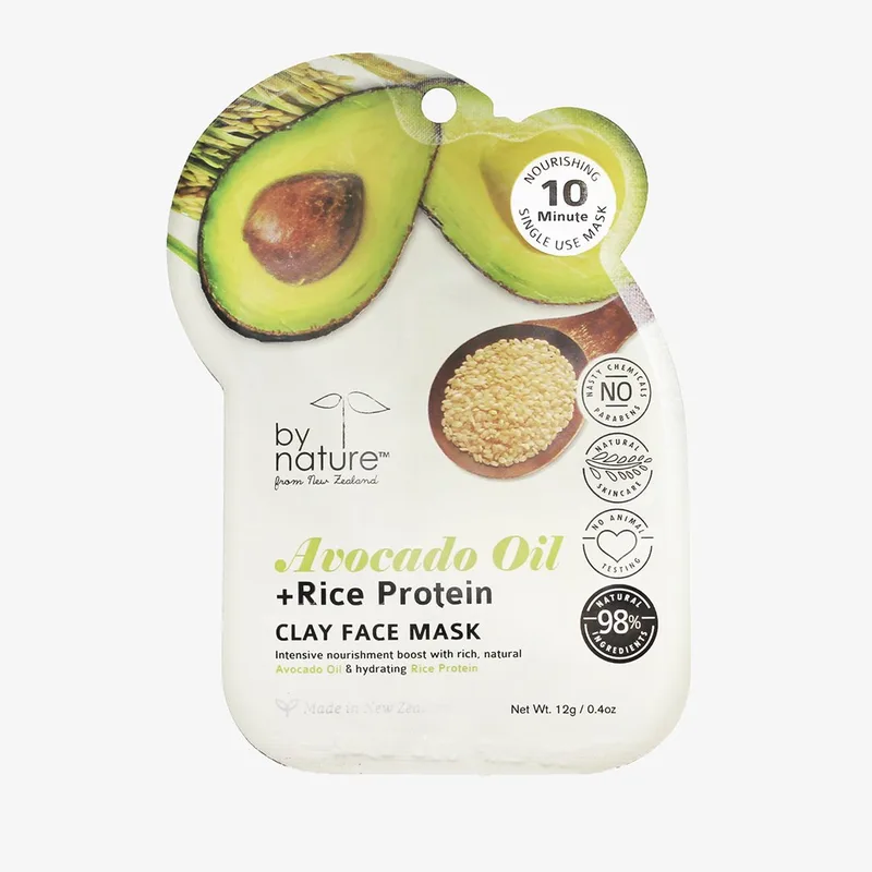 Clay Face Mask, Avocado Oil + Rice Protein (2019 formulation)