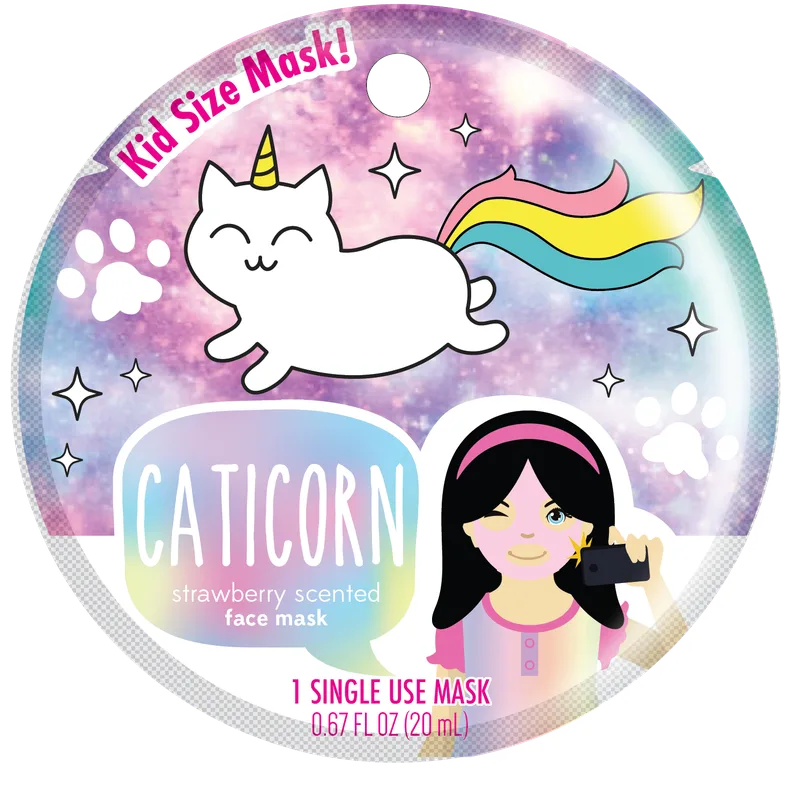 Caticorn Single Use Face Mask, Strawberry