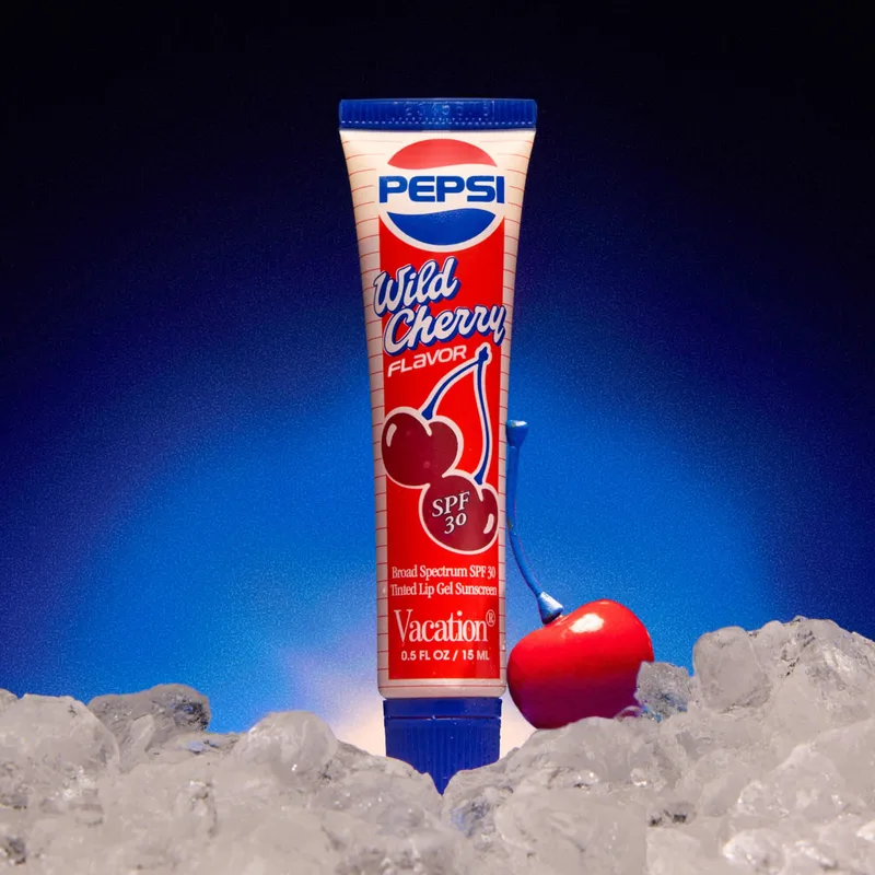 Vacation x Pepsi Tinted Lip Gel Sunscreen, Wild Cherry Flavor, SPF 30