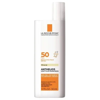Roche Posay Anthelios Light Fluid Mineral Sunscreen, Fragrance Free, SPF 50