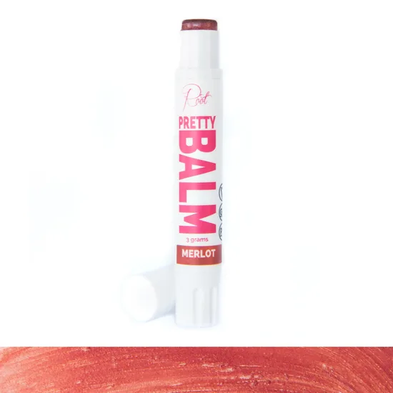 Pretty Balm 100% Natural Vegan Tinted Lip Balm, Merlot