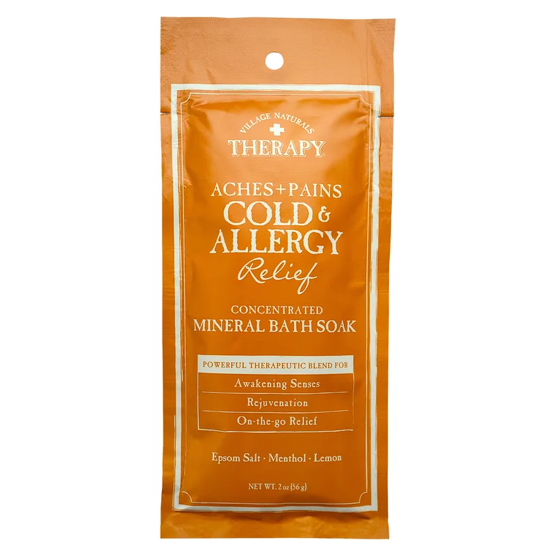 Village Naturals Therapy Mineral Bath Soak, Cold & Allergy Red Nose Relief (2020 formulation)