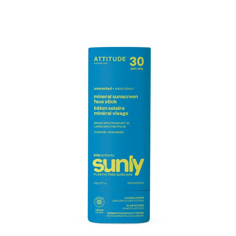 Sunly Kids Mineral Sunscreen Face Stick, Unscented, SFP 30