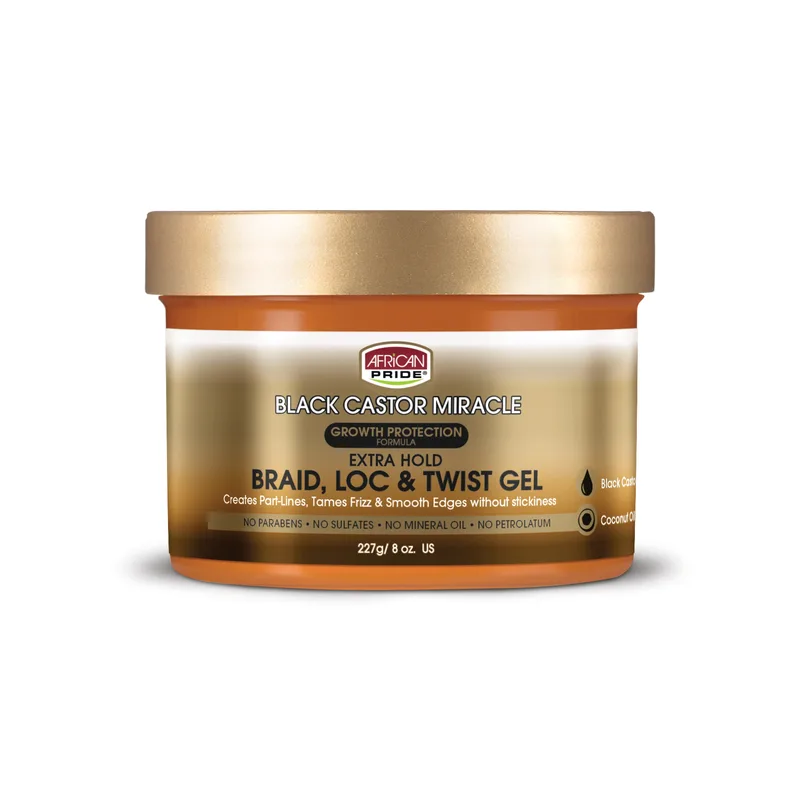 Black Castor Miracle 8 Oz. Extra Hold Braid, Loc, & Twist Gel