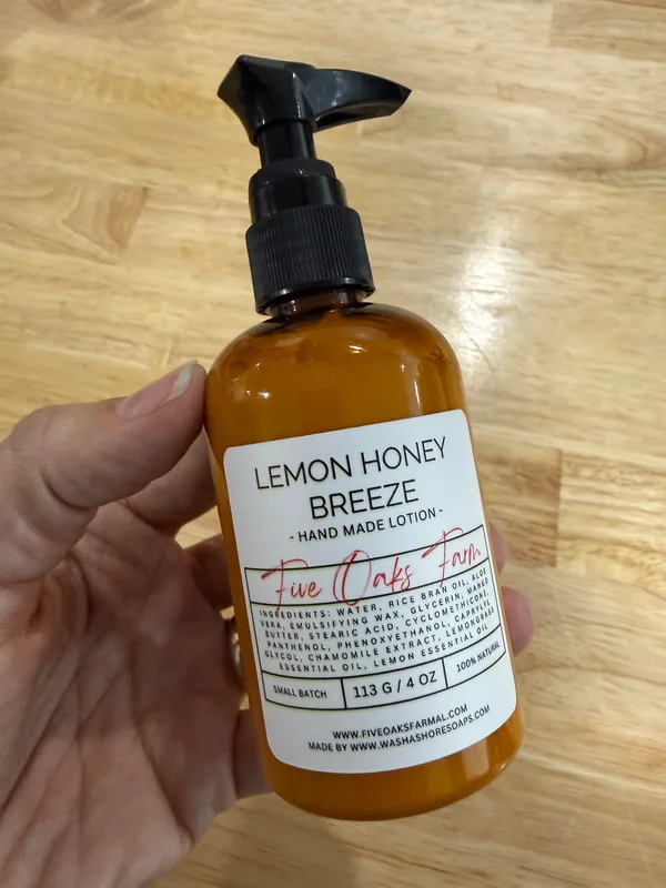 Hand Made Lotion, Lemon Honey Breeze