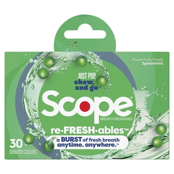 Re Fresh Ables Breath Freshener Chewable Capsules, Spearmint, Spearmint