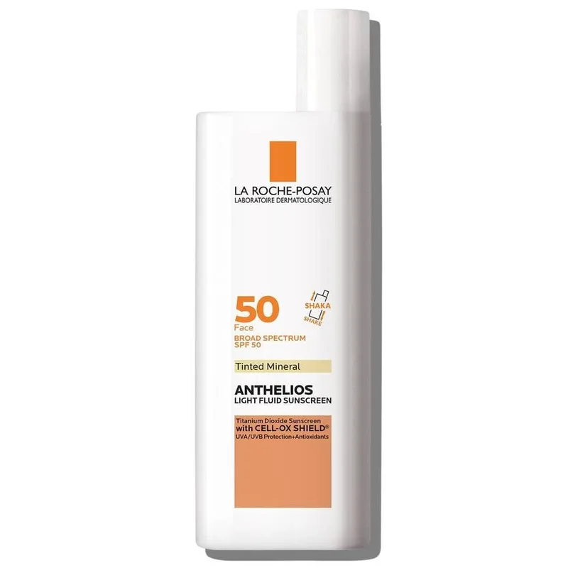 Anthelios Light Fluid Sunscreen Lotion, Tinted Mineral for Face, SPF 50