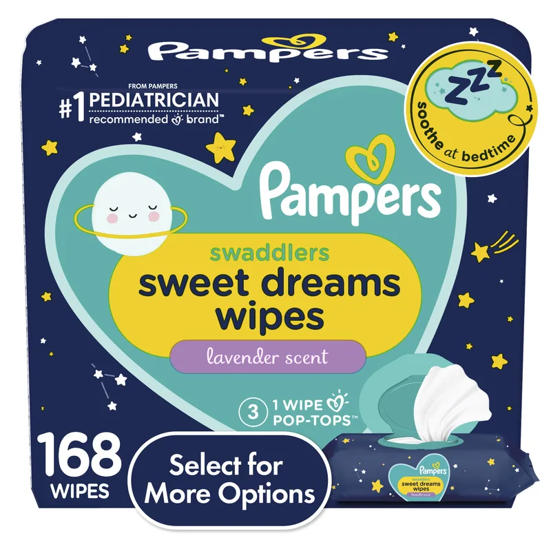 Sweet Dreams Nighttime Lavender Baby Wipes 3X Flip-Top Packs