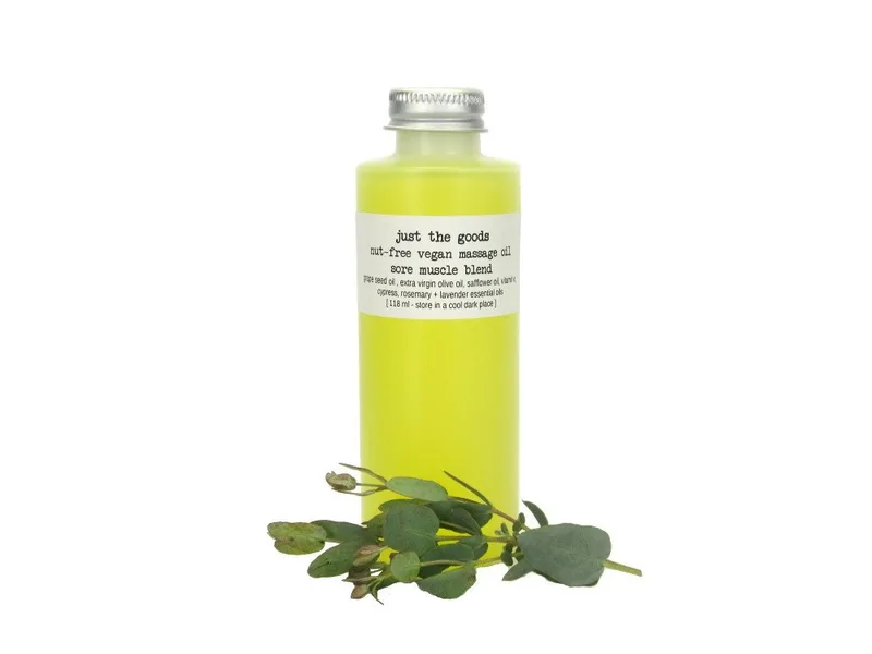vegan massage oil, sore muscle blend