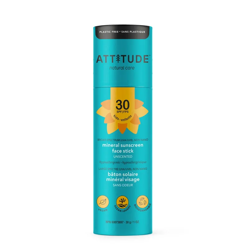 Mineral Sunscreen Stick, Kids, Face, Unscented, SPF 30 (old formulation)