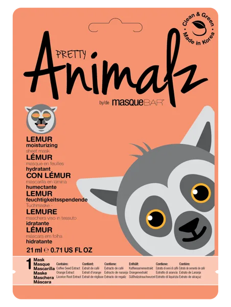 Pretty Animalz Lemur Moisturizing Sheet Mask