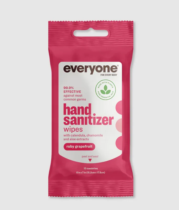 Hand Sanitizer Wipes, Ruby Grapefruit