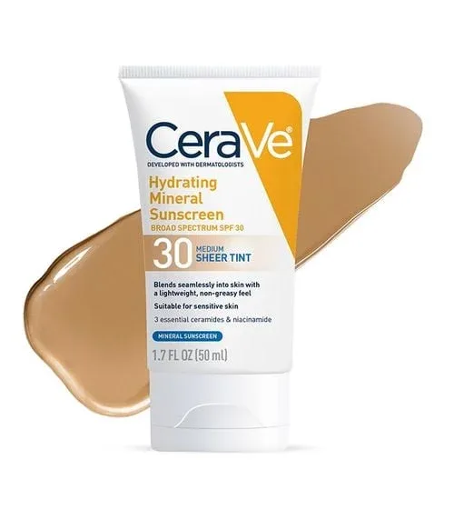 Hydrating Mineral Sunscreen Face Sheer Tint, Shade Medium, SPF 30