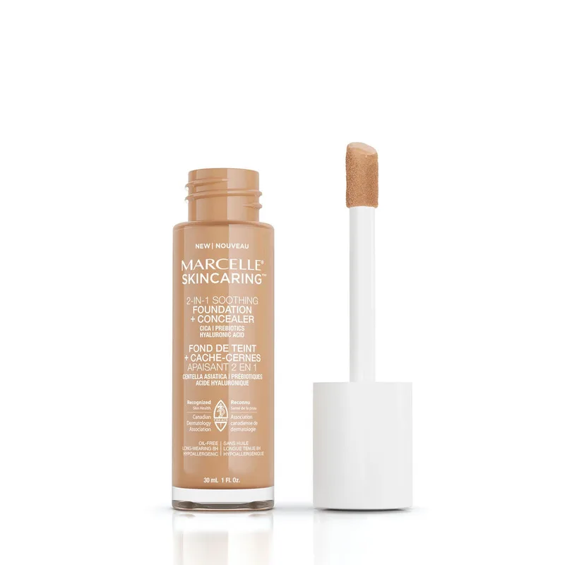 Skincaring 2-in-1 Soothing Foundation + Concealer, Nude Beige