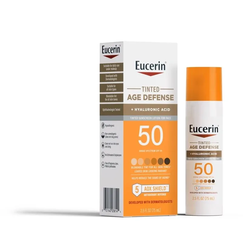 Age Defense Face Sunscreen Tinted Lotion - SPF 50